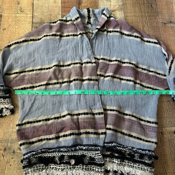 Bohemian Fringe Cardigan By Zara Woman Made In India Short Sleeve Small Multicol - Picture 2 of 7